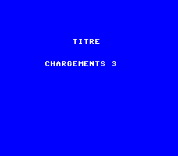 Écran de la PC Engine : TITRE, CHARGEMENTS 3