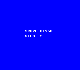 Écran de la PC Engine : SCORE 01750 et VIES 2
