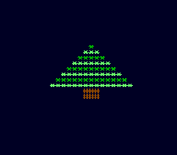 Écran de la PC Engine : le sapin avec un tronc de trois colonnes