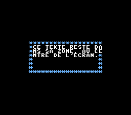 PC Engine : le même cadre d'étoiles, plus étroit, au centre de l'écran